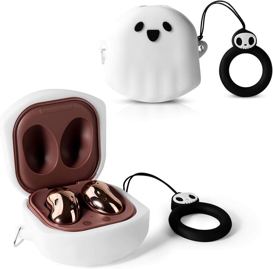 Suublg Funda protectora de silicona para auriculares con llavero para auriculares Samsung Galaxy Buds2 Pro (2022), Galaxy Buds 2 (2021), Galaxy Buds