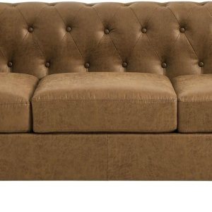 Chesterfield – Sofá clásico grande de tela moderna de 3 plazas con botones capitoné con brazos enrollados y cabeza de clavo para sala de estar, Chesterfield – Sofá clásico grande de tela moderna de 3 plazas con botones capitoné con brazos enrollados y cabeza de clavo para sala de estar,