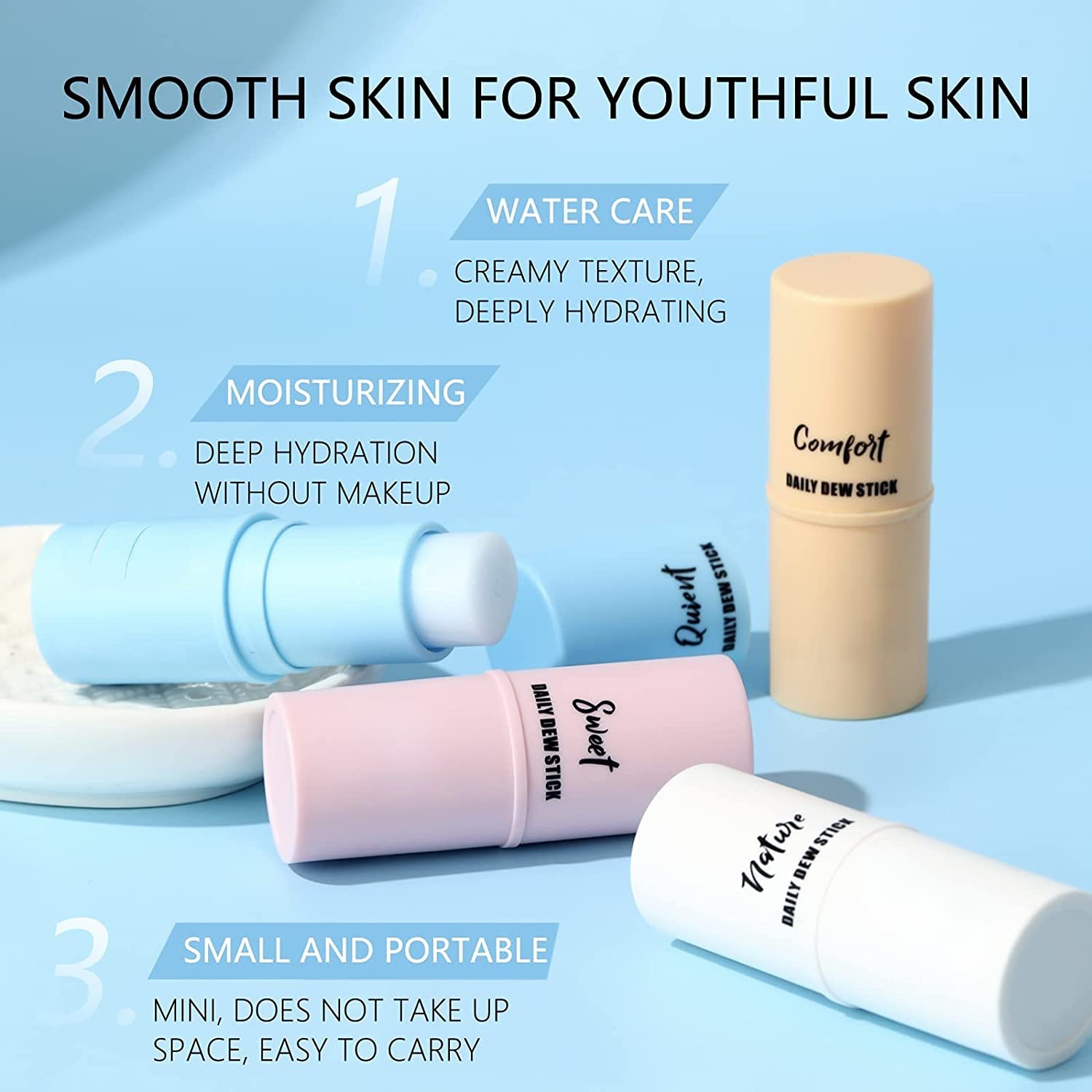 Bálsamo hidratante de rebote antiarrugas, 2 unidades, bálsamo hidratante facial para hidratar antes del maquillaje para piel seca, cara, cuello,
