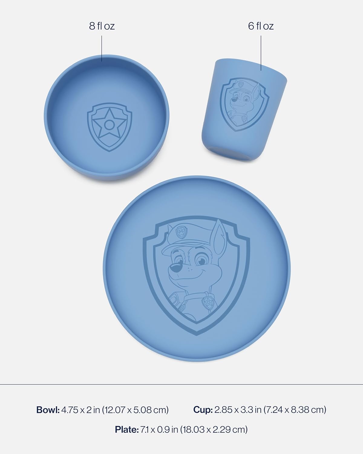 Lalo Juego de vajilla de Paw Patrol para niños pequeños y niños, vajilla apta para lavavajillas, sin BPA, platos para niños, incluye cuenco, plato y