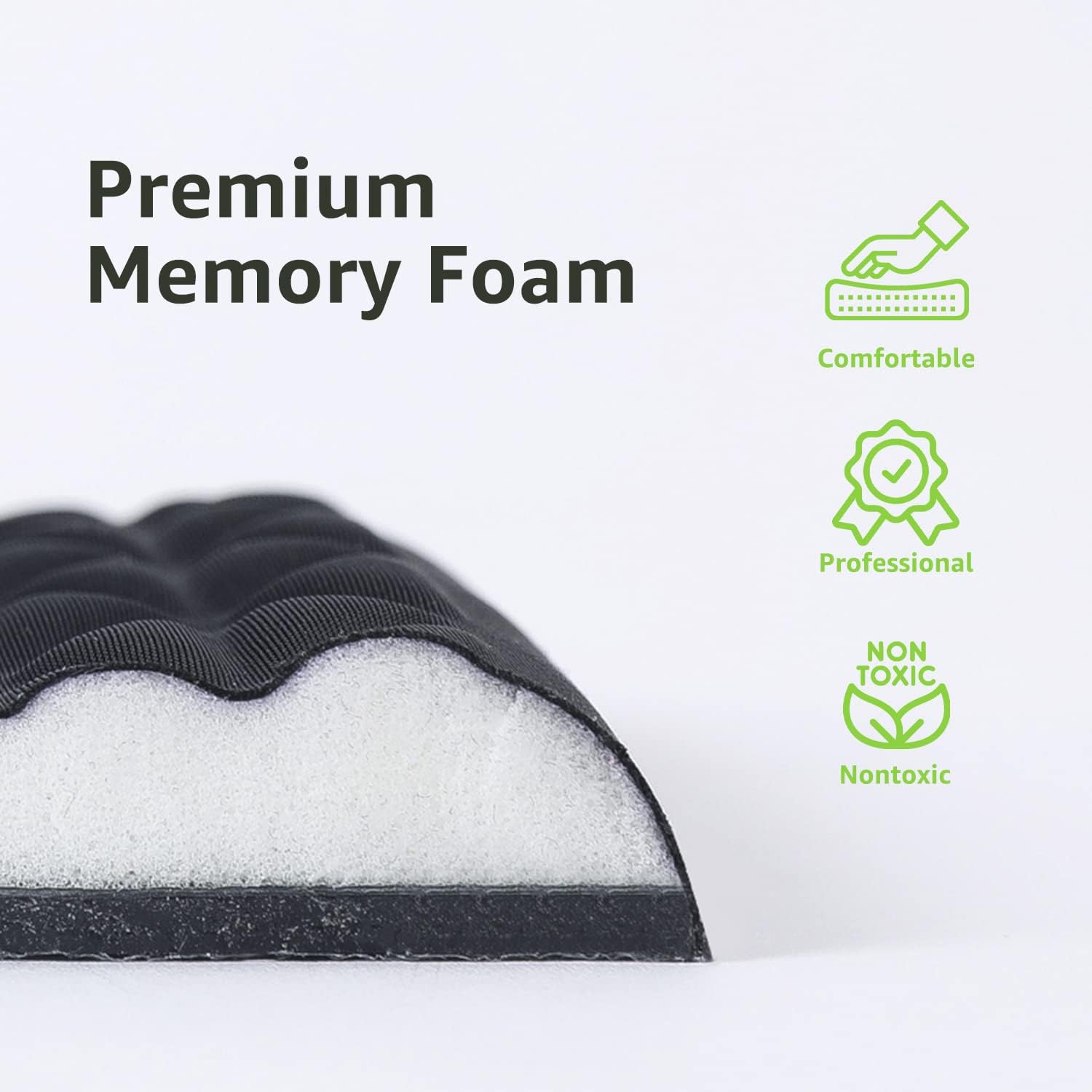 LargeLeaf Almohadilla ergonómica para reposamuñecas y codos para escritorio con espuma viscoelástica y base antideslizante, alivia el dolor de codo,