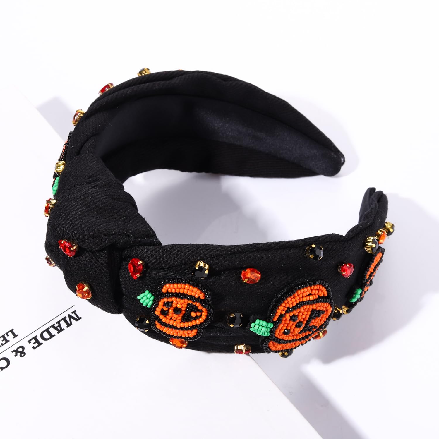 YAHPERN Diadema de Halloween para mujer, diadema espeluznante de calabaza, araña, fantasma, diadema con diamantes de imitación, diadema anudada de