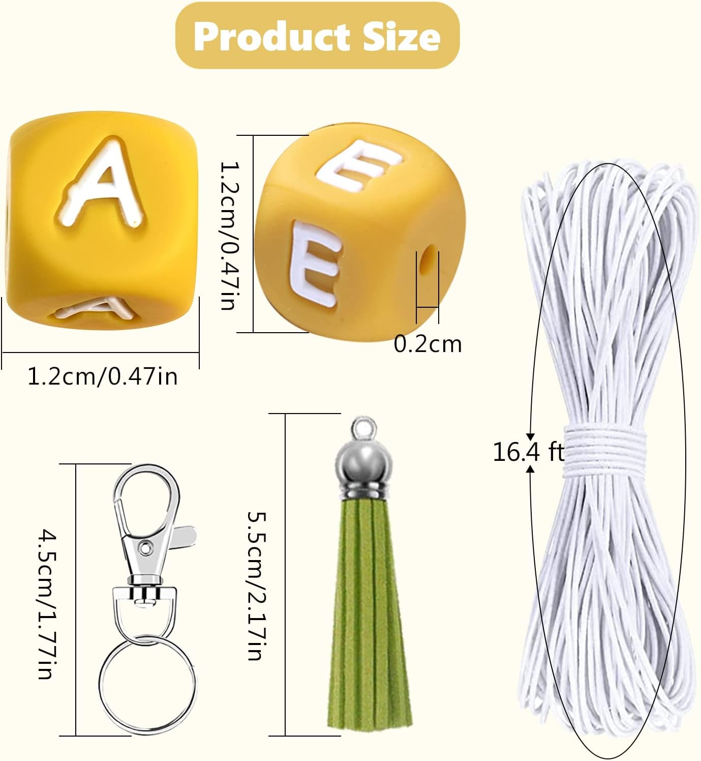 116 cuentas de silicona para hacer llaveros de la A a la Z, cuentas de silicona del alfabeto para hacer pulseras