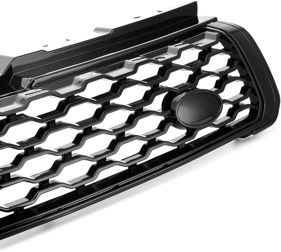 MotorFansClub Parrilla delantera apta para Land Rover Range Rover Evoque 2012 2013 2014 2015 2016 2017 2018 2019 Parachoques delantero superior