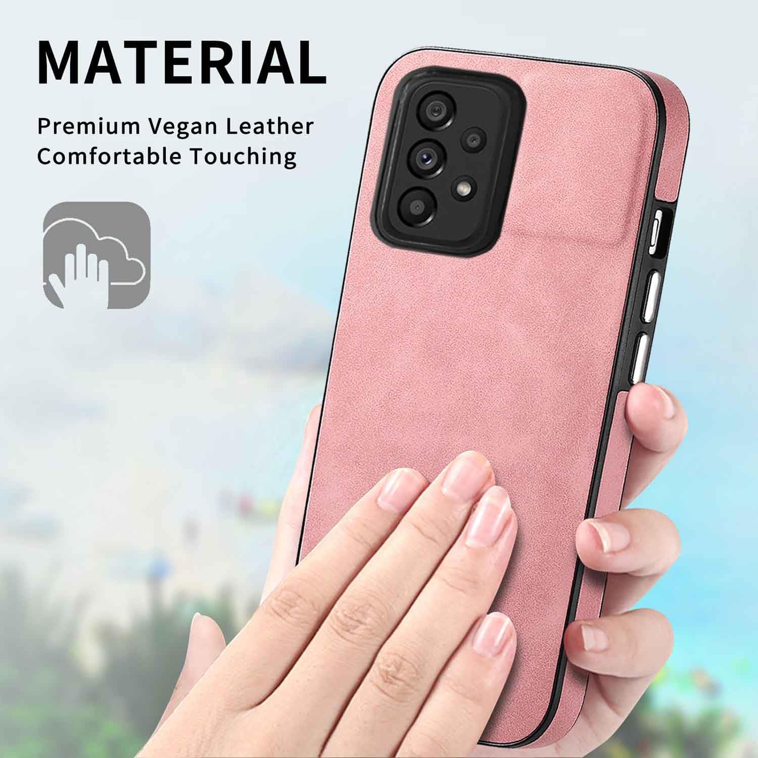 Asuwish Funda de teléfono para Samsung Galaxy A53 5G con protector de pantalla de vidrio templado y funda delgada de cuero suave y resistente,