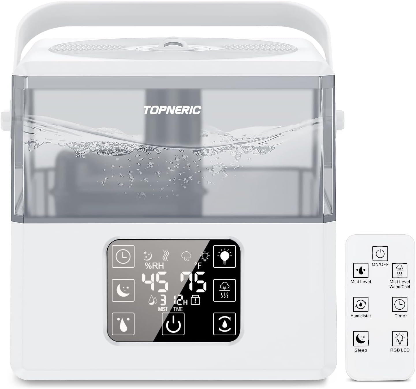 Humidificadores para dormitorio, humidificador de llenado superior de 6 L, humidificador de niebla fría y cálida para el hogar, bebé, guardería,