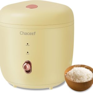 CHACEEF Mini olla arrocera de 2 tazas sin cocinar, olla arrocera de 1.2L pequeña con olla antiadherente, olla arrocera pequeña con función de un CHACEEF Mini olla arrocera de 2 tazas sin cocinar, olla arrocera de 1.2L pequeña con olla antiadherente, olla arrocera pequeña con función de un