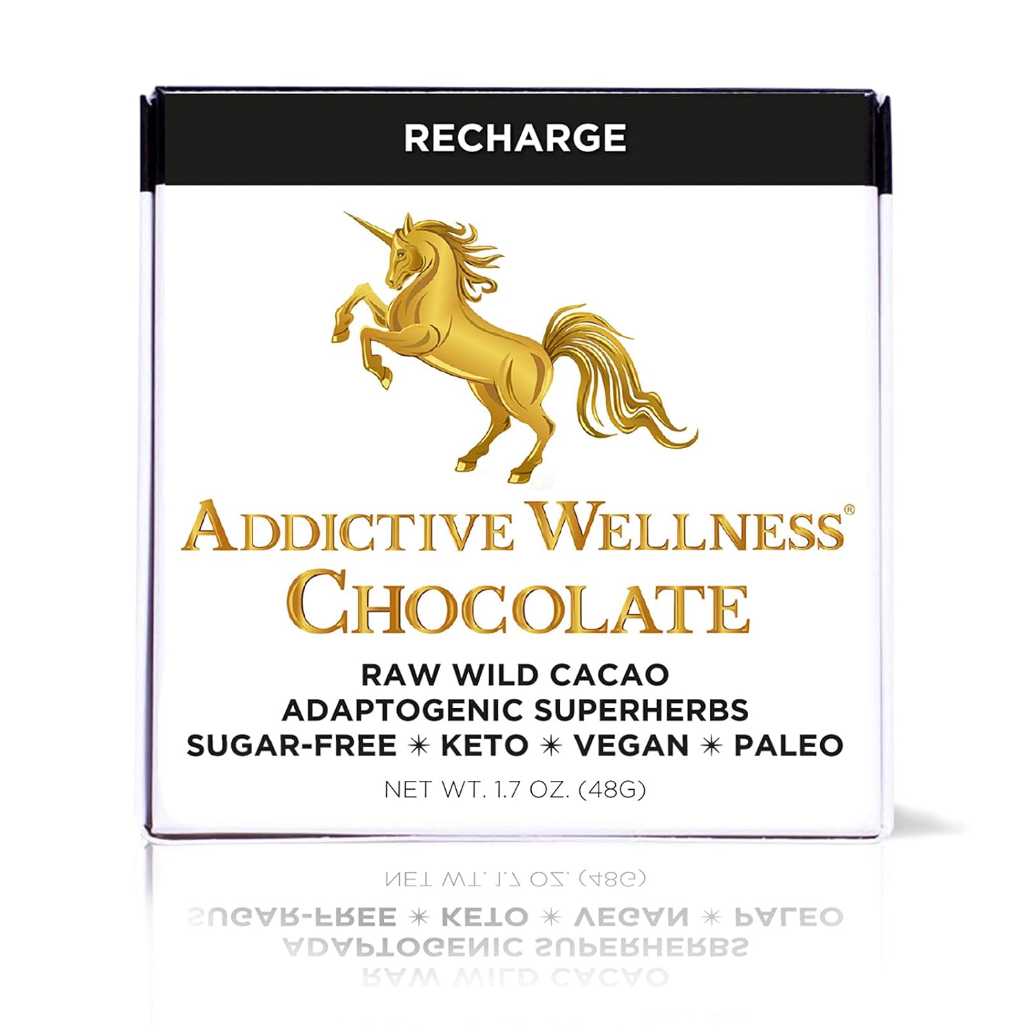 Addictive Wellness Chocolate crudo sin azúcar Recarga 12 PACK Vegano Paleo & Keto- Purely Superfoods y Adaptógenos