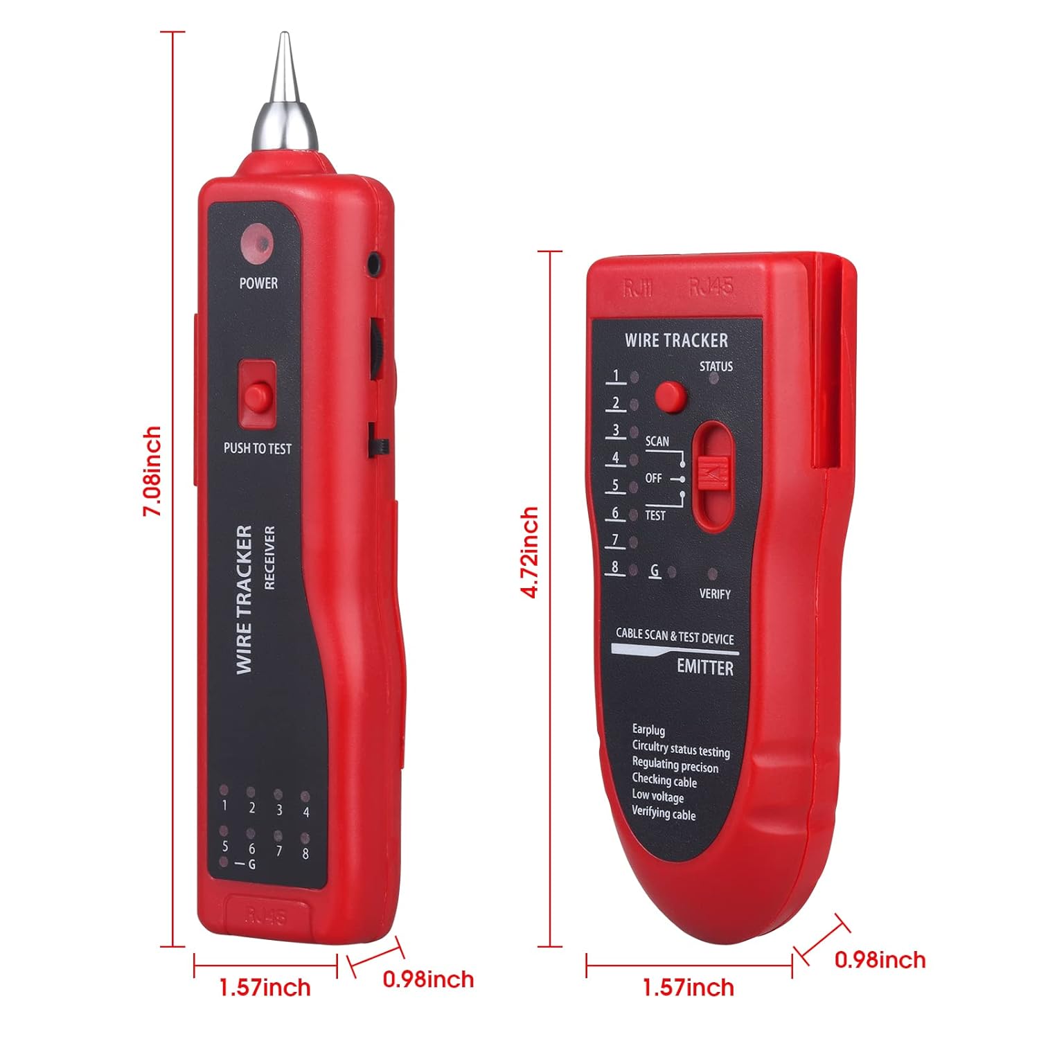 Probador de cables de red, probador de cables multifunción RJ45 RJ11 para colación de cables, colación de mantenimiento de red, prueba de línea