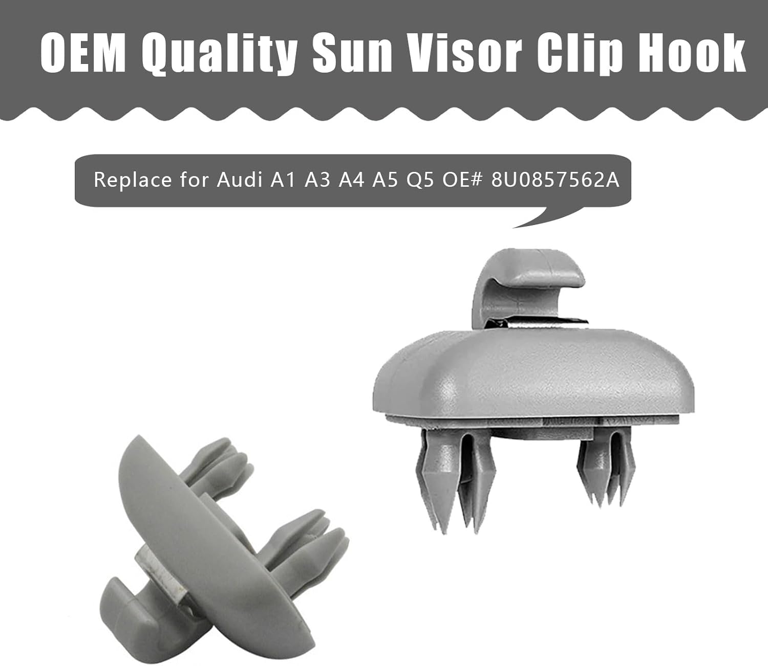 2 soportes de gancho con clip, clip de plástico para visera solar interior específico para automóvil, 8U0857562A8E0857563A, hebilla de protección
