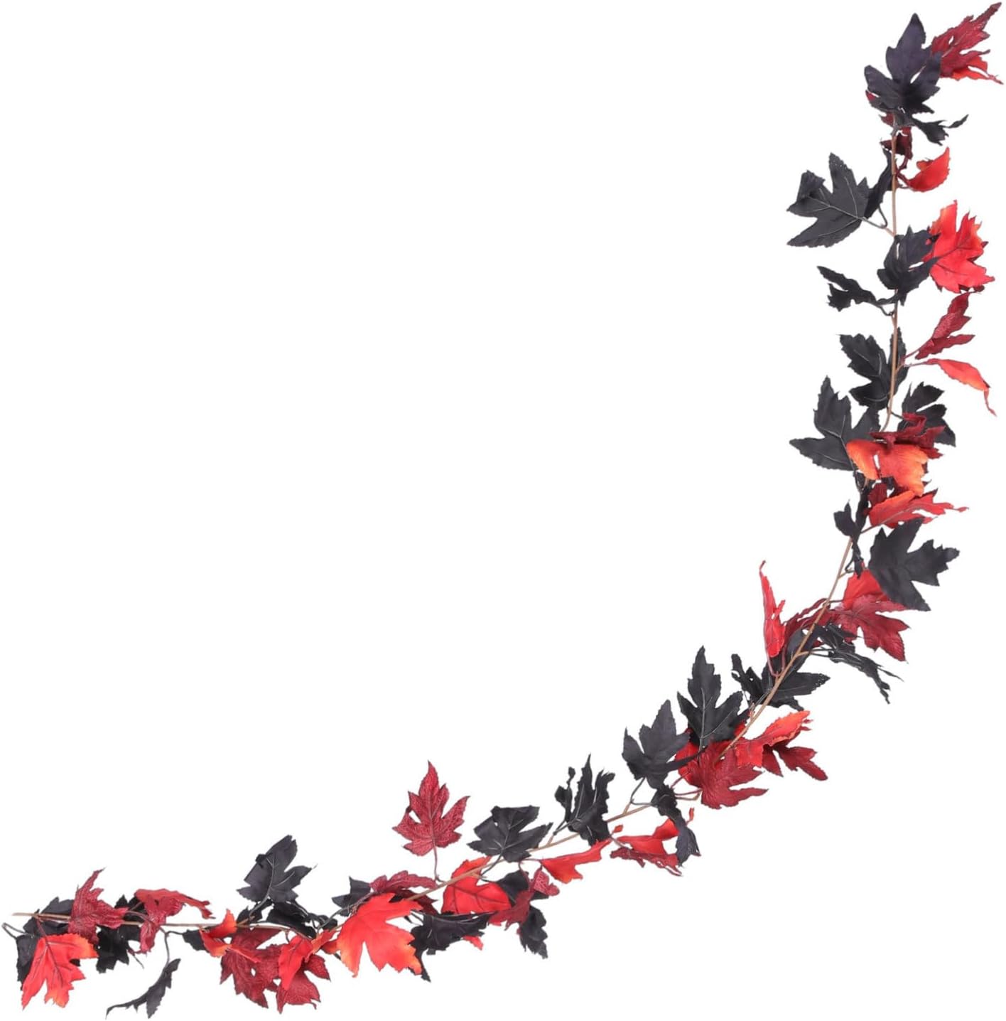 Amosfun 1 juego de hojas de arce simuladas ratán negro naranja hojas de otoño vid Halloween guirnalda artificial otoño artificial otoño plantas al