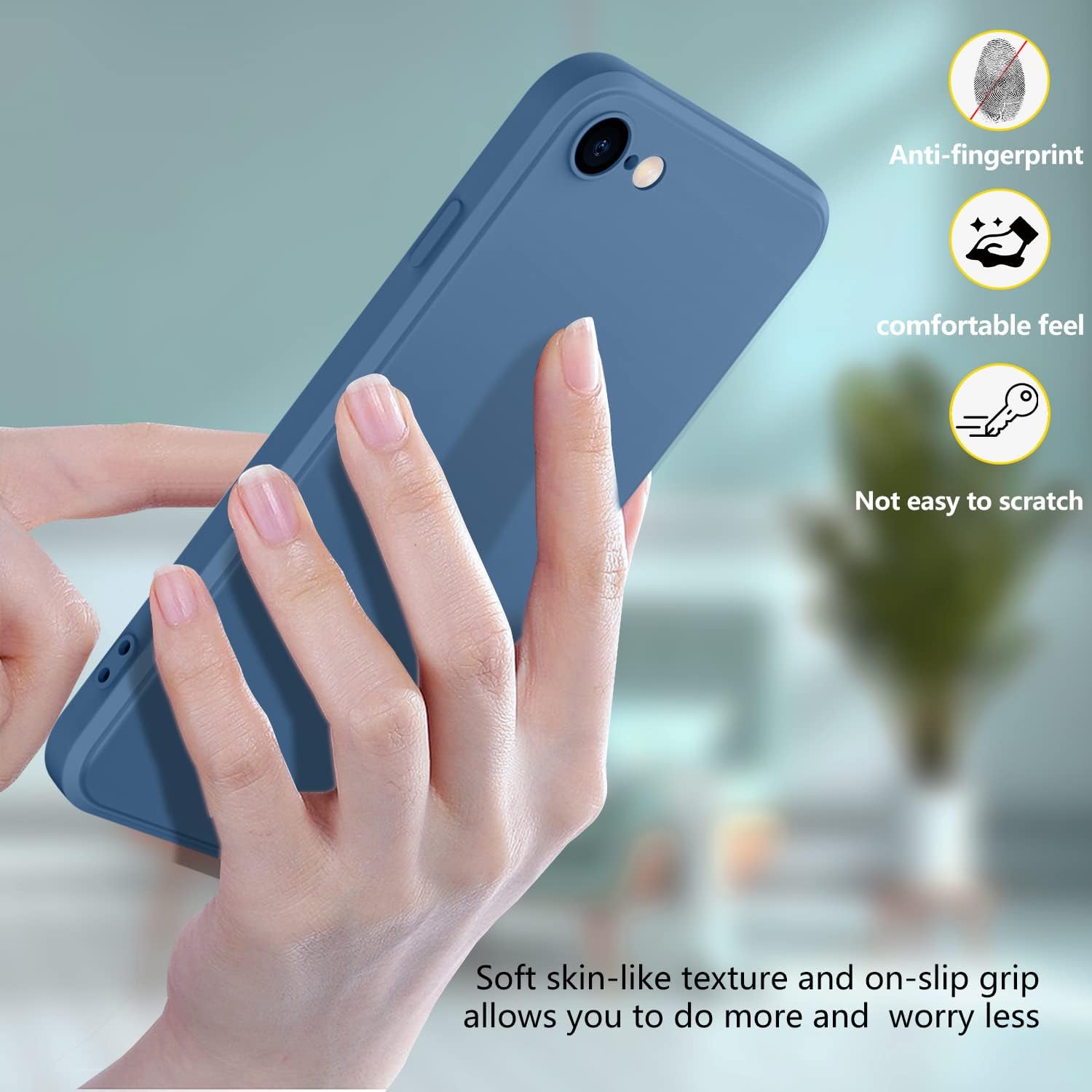 HIYUUTTBS Funda compatible con iPhone 11 de 6.1 pulgadas, silicona líquida suave al tacto de cuerpo completo, correa de cordón para el cuello, funda