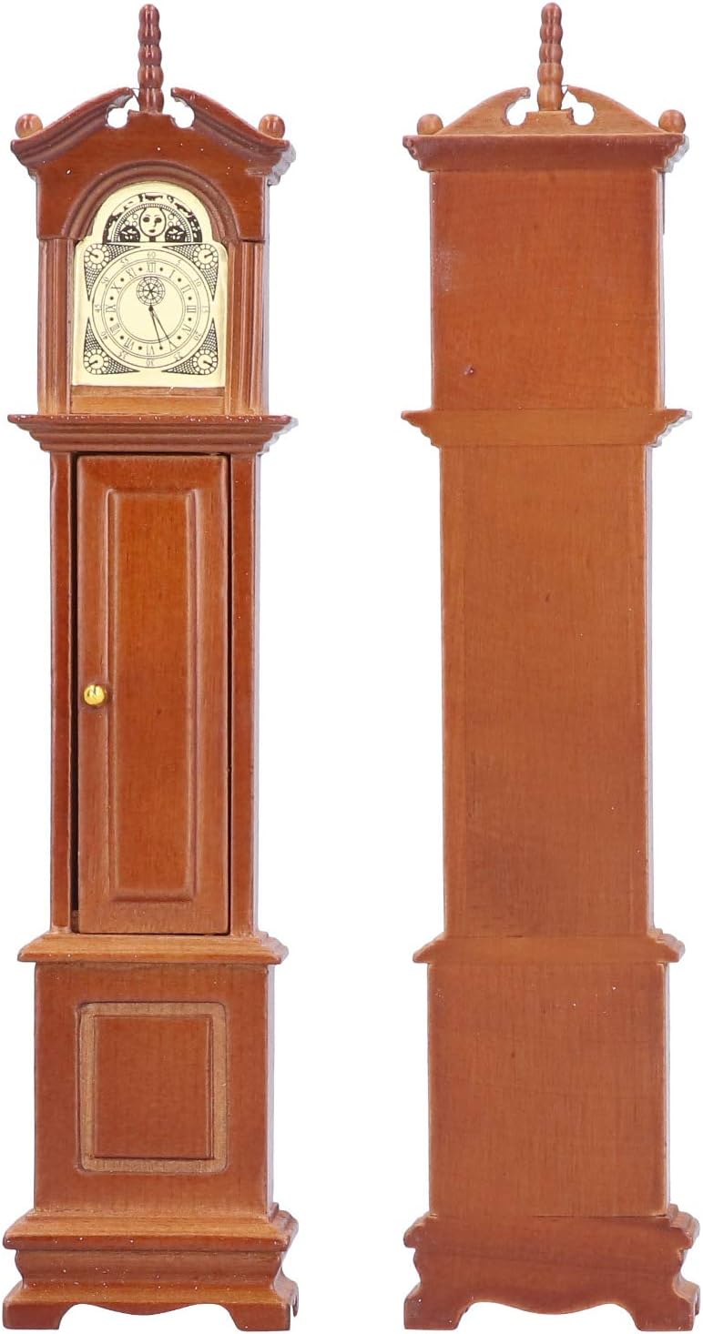 Modelo de reloj de abuelo en miniatura, reloj de escritorio clásico de casa de muñecas, reloj de madera vintage para abuelo, muebles en miniatura