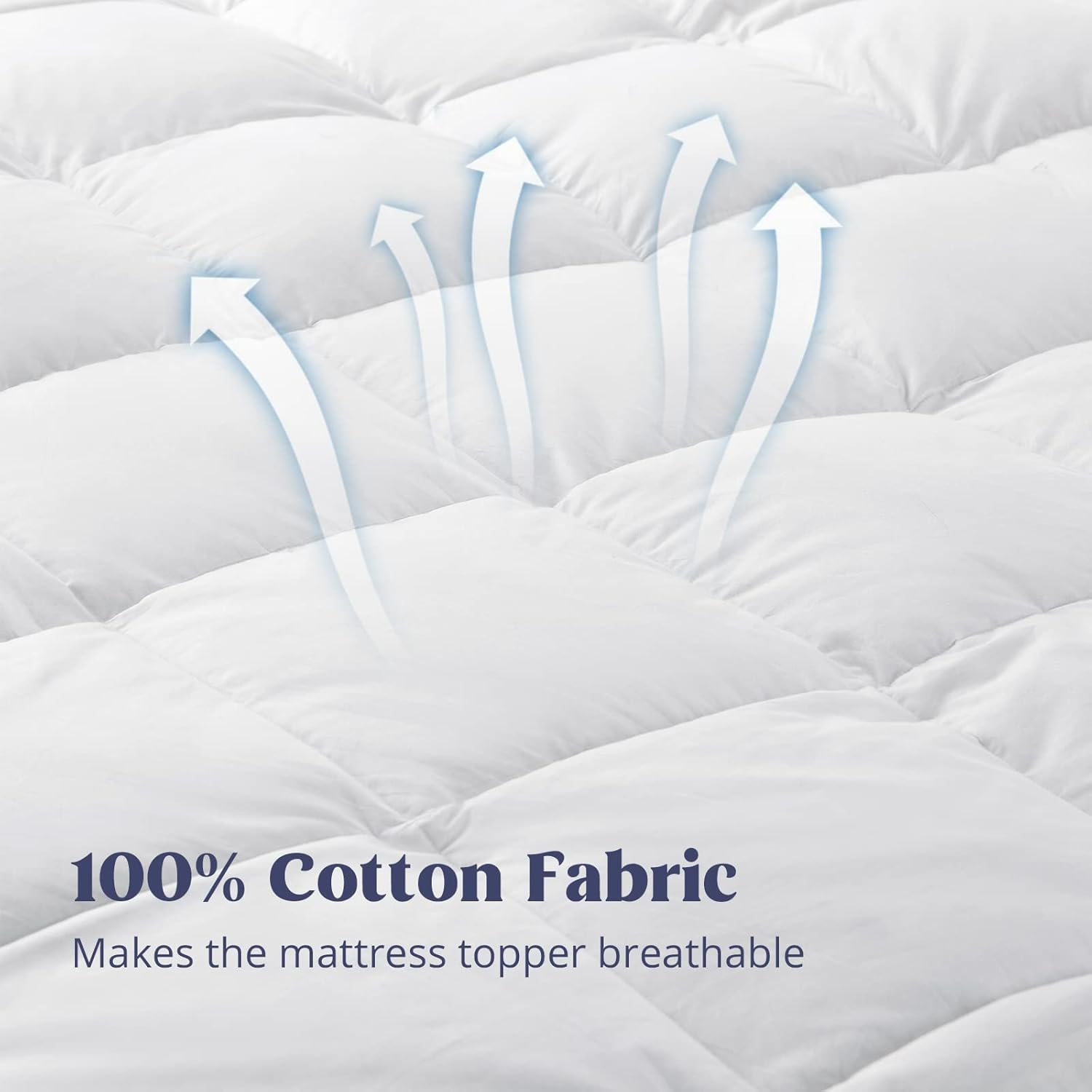 puredown Cubrecolchón de 3 pulgadas, tamaño matrimonial, relleno alternativo de plumas de ganso y plumón de doble capa, con tela 100% algodón extra