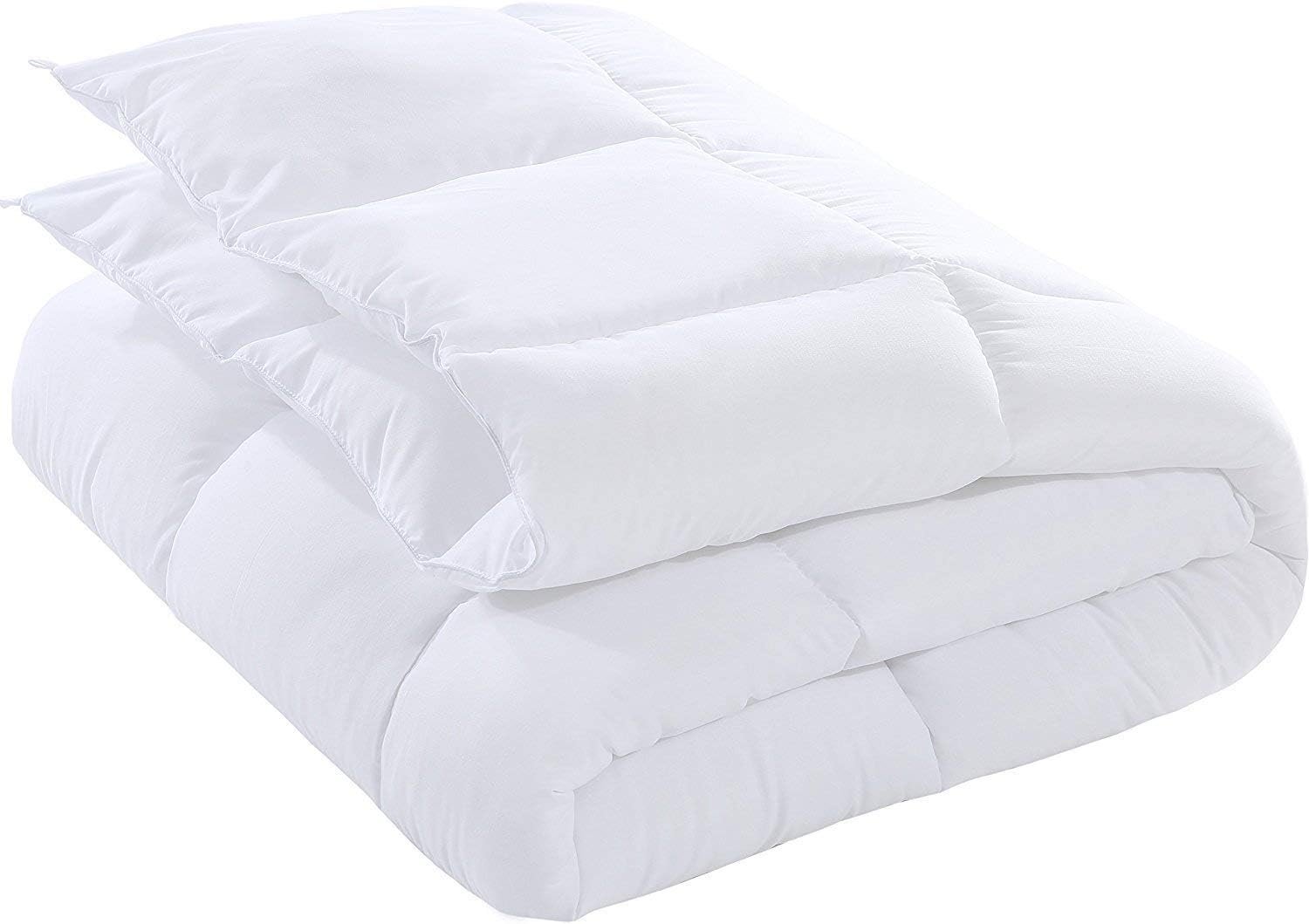 BRIGHTLINEN Edredón reversible tamaño individual, 500 GSM, 1 pieza, 100% algodón egipcio, ligero, alternativo al plumón, transpirable, suave y
