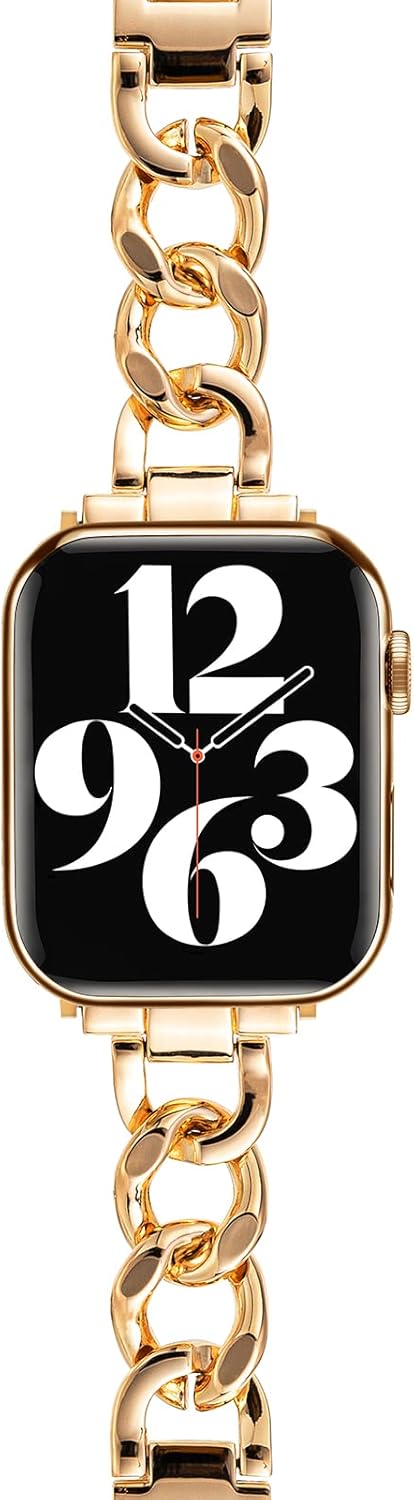 SEURE Correa de metal de acero inoxidable compatible con Apple Watch Band de 1.496 in 1.575 in 1.614 in 1.654 in 1.732 in 1.772 in, pulsera de