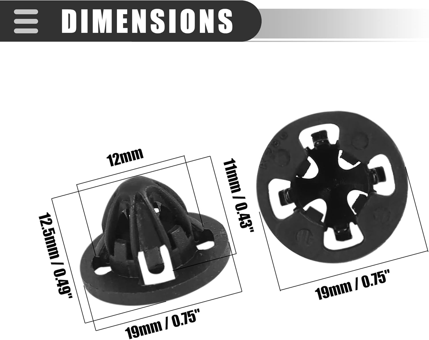 Motoforti Clips de montaje de luz trasera, clips de retención de ojales para Dodge para Ram 1500 2007-2008, plástico, 68084593AA, negro, 10 unidades