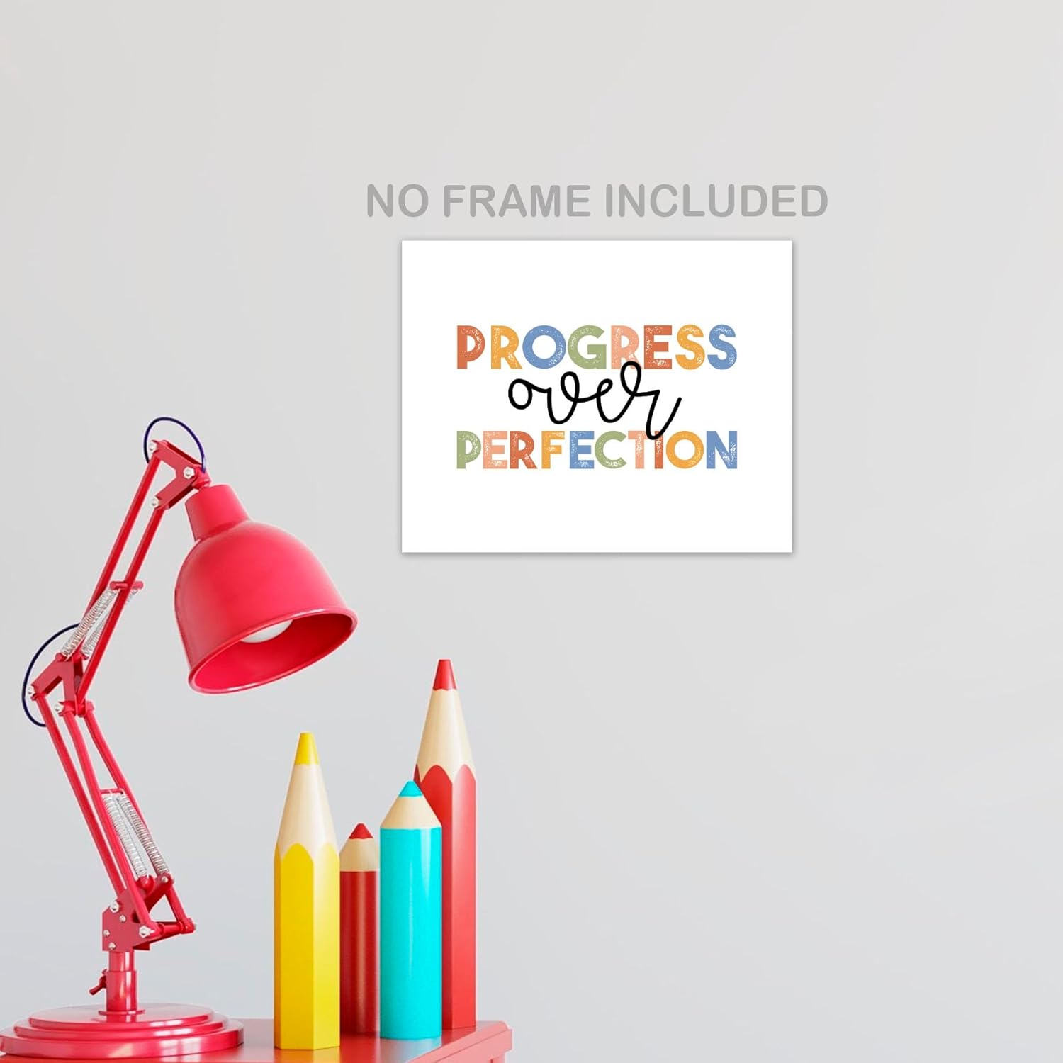 Progress Over Perfection – Póster motivacional para decoración de pared para aula, decoración de habitación infantil, decoración bohemia de aula de