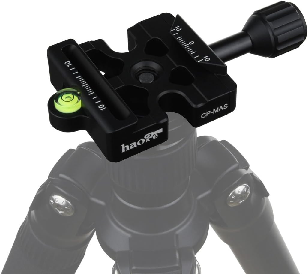 Haoge CP-MAS Tornillo Perilla Adaptador Soporte para Liberación Rápida Placa QR Cámara Trípode Cabeza Esfera Monopod Cabeza Bola Ajuste Arca Swiss y