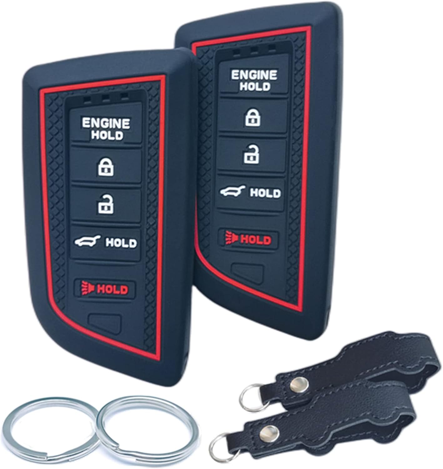 RUNZUIE 2 llaveros inteligentes de silicona para Acura RDX MDX Integra A-Spec 2022 2023 con Tech CVT Key Fob Cover 5 botones (negro)