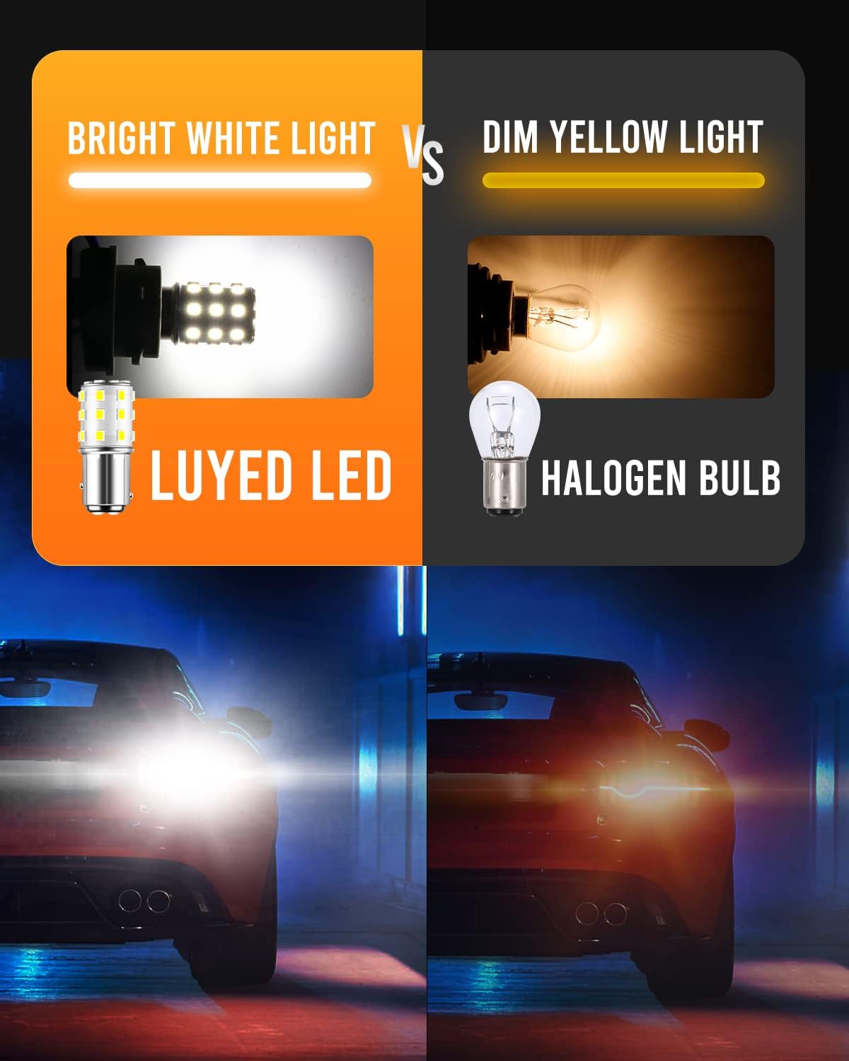 LUYED, 2 bombillas de led de 800lúmenes súper brillantes para ópticas traseras, luces de freno y de giro 1157 2835 33-EX Chipsets 1157 2057 2357 7528