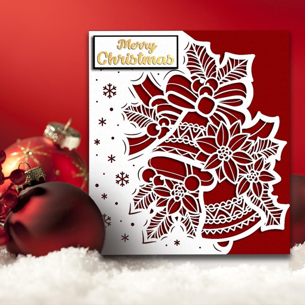 Troqueles de corte de sobres de metal para Año Nuevo, troqueles de copo de nieve de Navidad 3D, tarjetas de estrella troqueladas, plantillas en