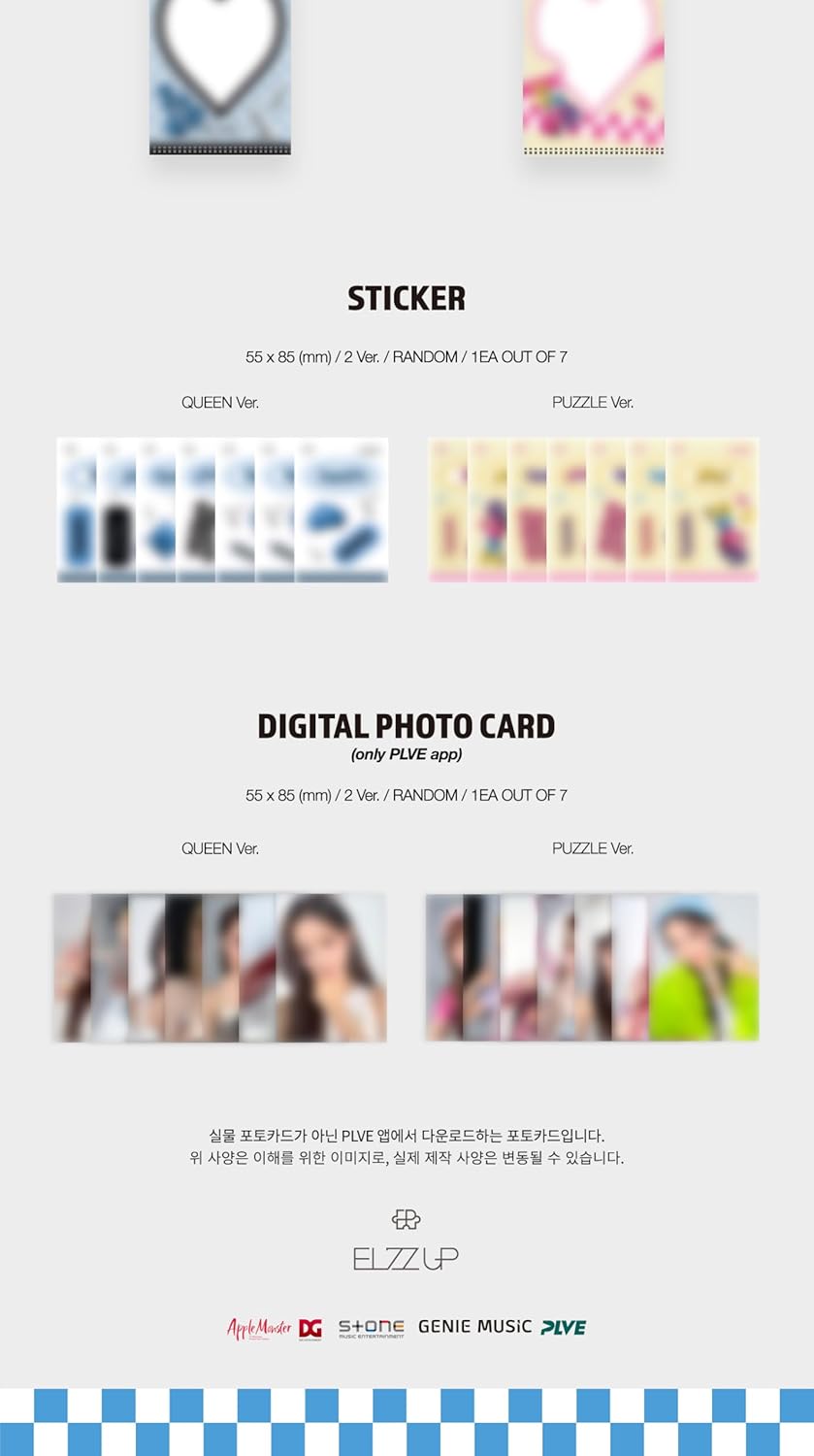 EL7Z UP 7+UP Contenido del primer mini álbum+tarjeta fotográfica+pegatina+seguimiento sellado ELZZ UP (versión aleatoria PLVE)
