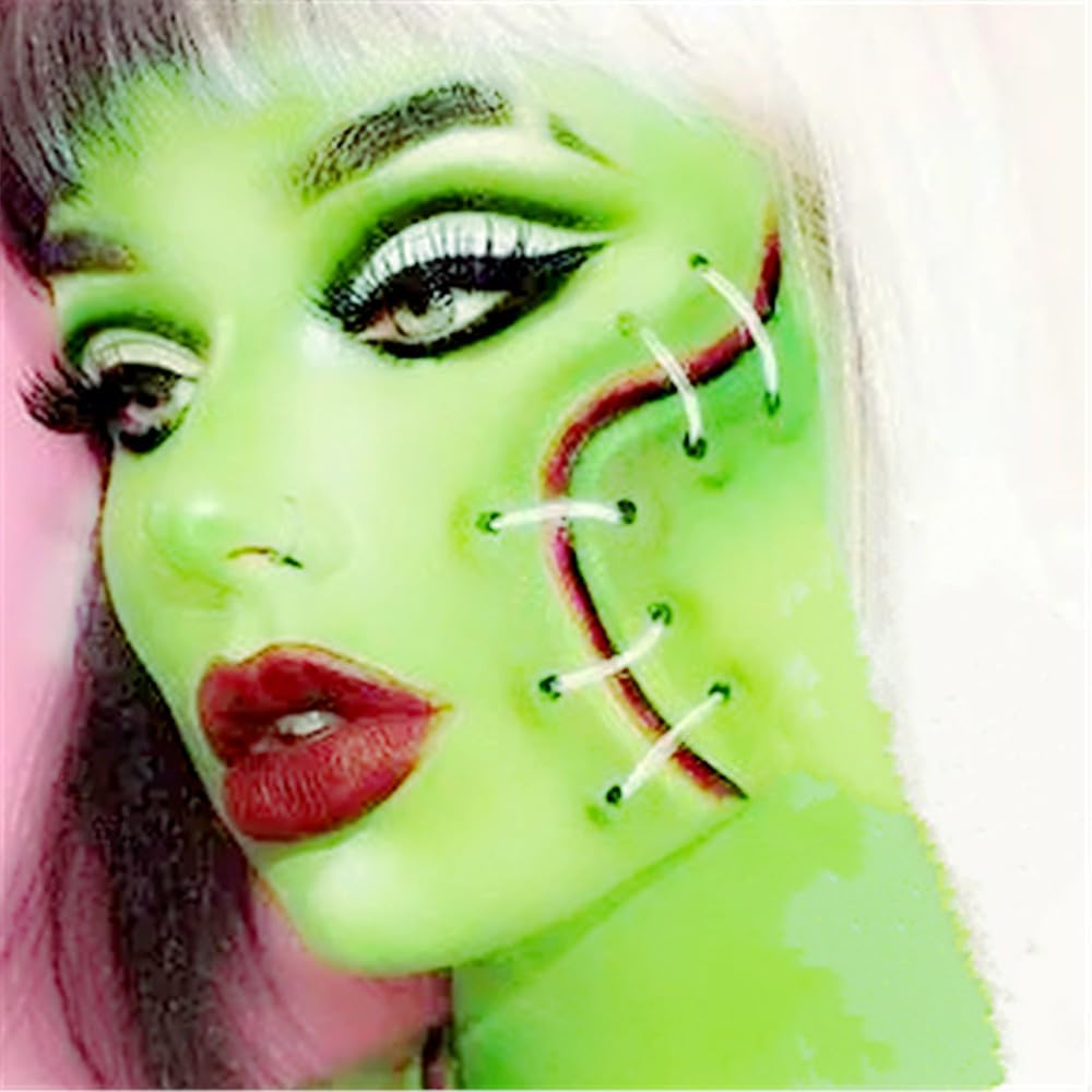 Go Ho Pintura corporal verde de 6 colores, maquillaje a base de agua crema para adultos y niños, Halloween cosplay, paleta de maquillaje FX, pintura
