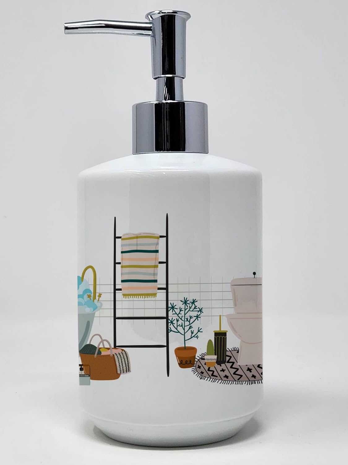 Caroline’s Treasures WDK5612SOAP Dispensador de jabón de cerámica Bulldog francés negro dispensador de jabón de manos botellas para baño cocina,