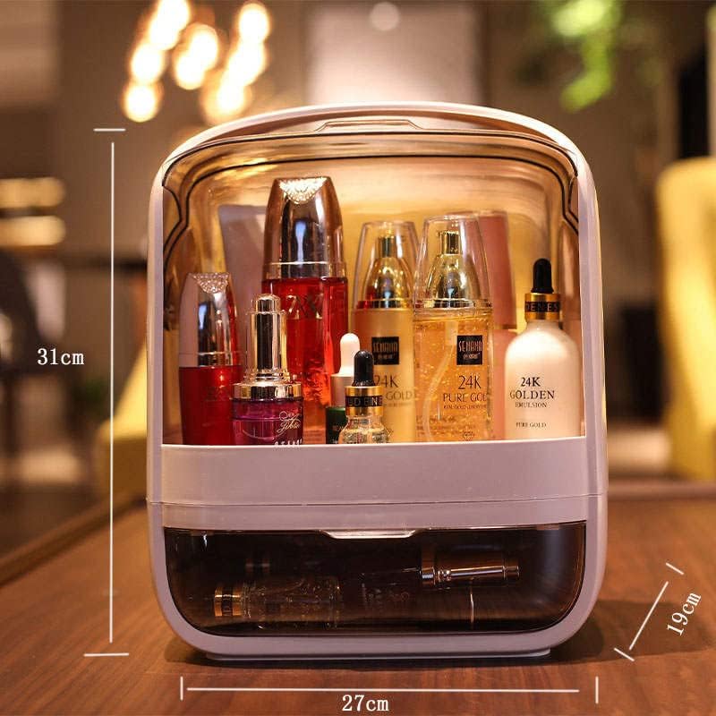 SweetheartNY – Organizador de maquillaje de lujo para el cuidado de la piel, vitrina de cosméticos, multifunción, impermeable, a prueba de polvo,