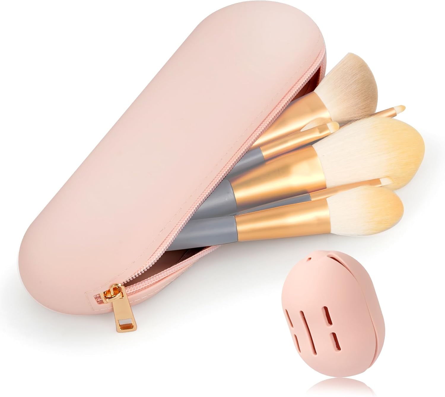 Organizador de estuche para licuadora, estuche de esponja de silicona, organizador de brochas de maquillaje con soporte para esponja de maquillaje,