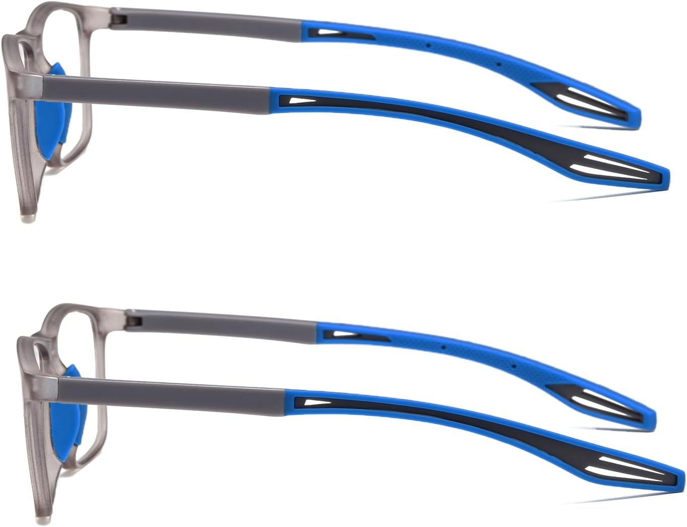 Gafas de lectura para hombre, 2 pares, estilo deportivo, cómodas y flexibles, con bloqueo de luz azul, lectores para hombres