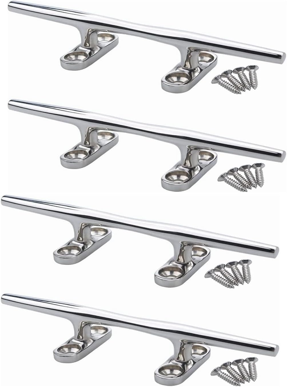 MIZUGIWA Boat Cleats 316 Stainless Steel Dock Cleats for Boat,4 Inch 5 Inch 6 Inch 8 Inch,Marine Cleats,Open Base Cleats,Rope Cleat with Fasteners