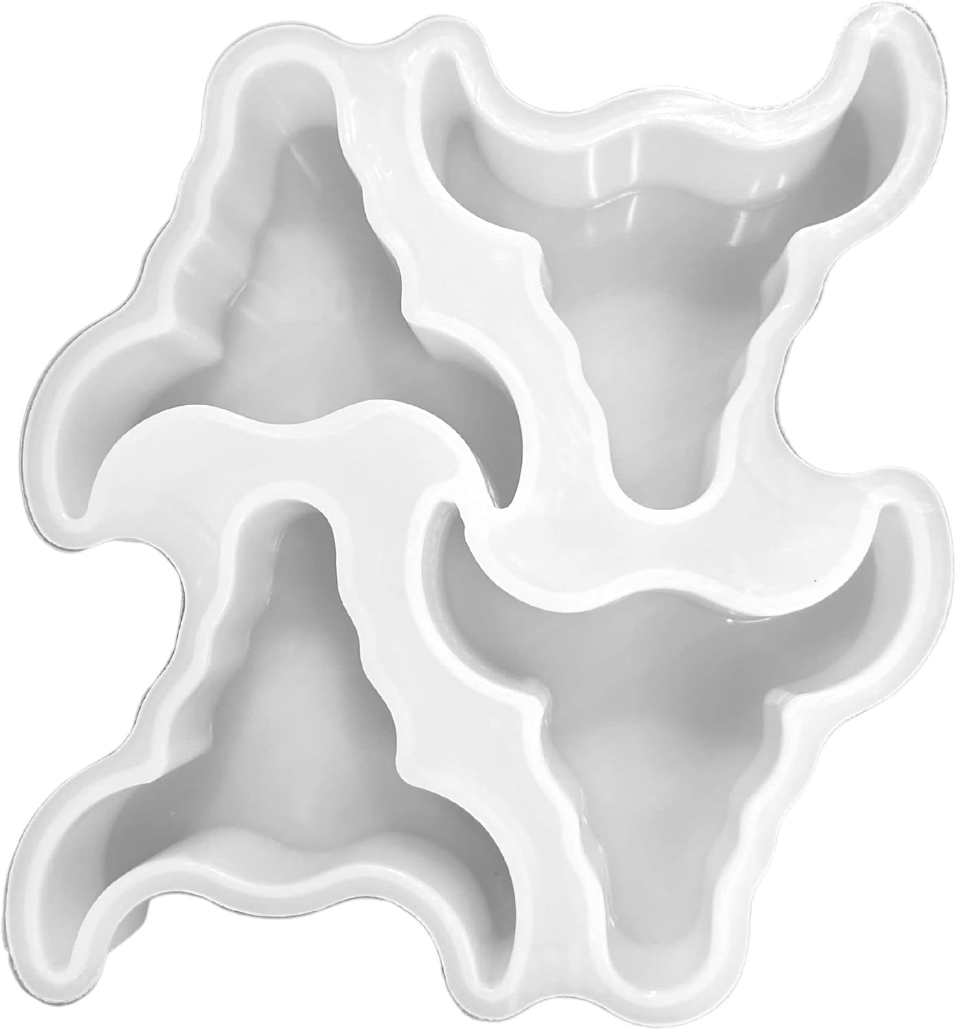 Molde para bandeja de silicona Freshie con 4 calaveras de toro  Tamaño del clip de ventilación 4.1 pulgadas de ancho x 4.55 pulgadas de largo x 0.8