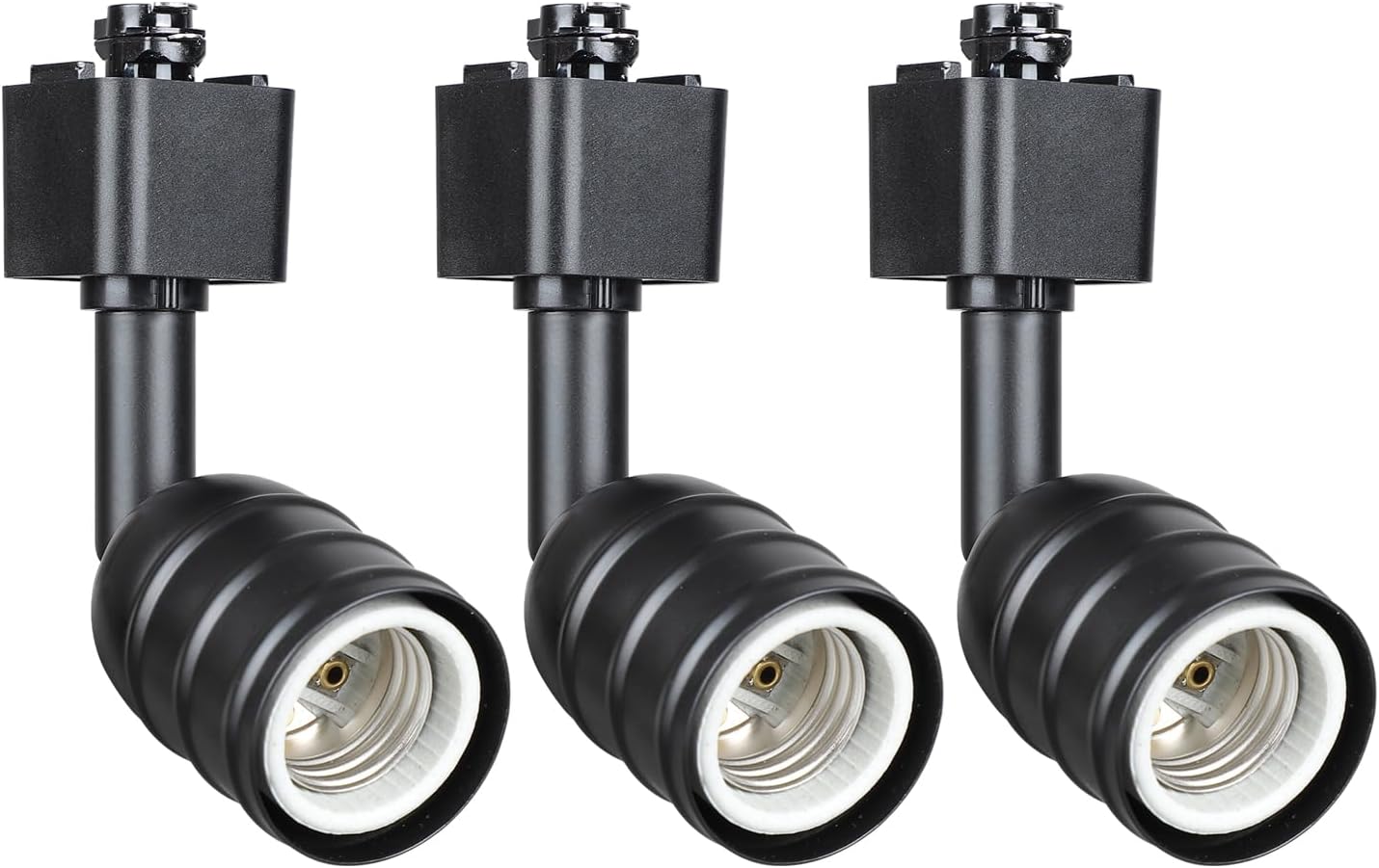 Cabezas de iluminación H Track Base E26, accesorios de luz de pista de halo blanco, luces giratorias ajustables, paquete de 3