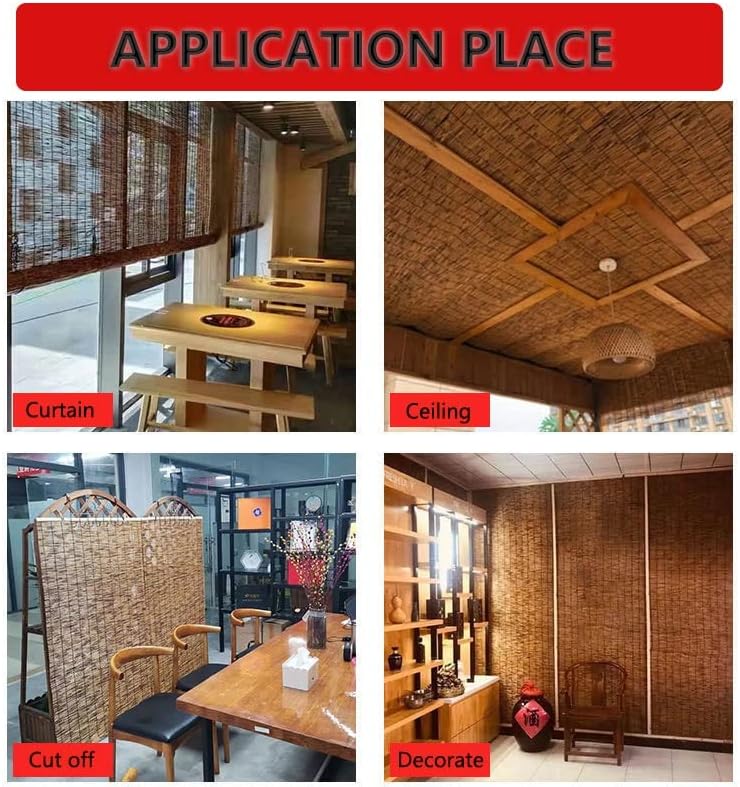 Persianas de bambú para ventanas, persianas enrollables de caña al aire libre, enrollables de bambú retro, persianas enrollables romanas