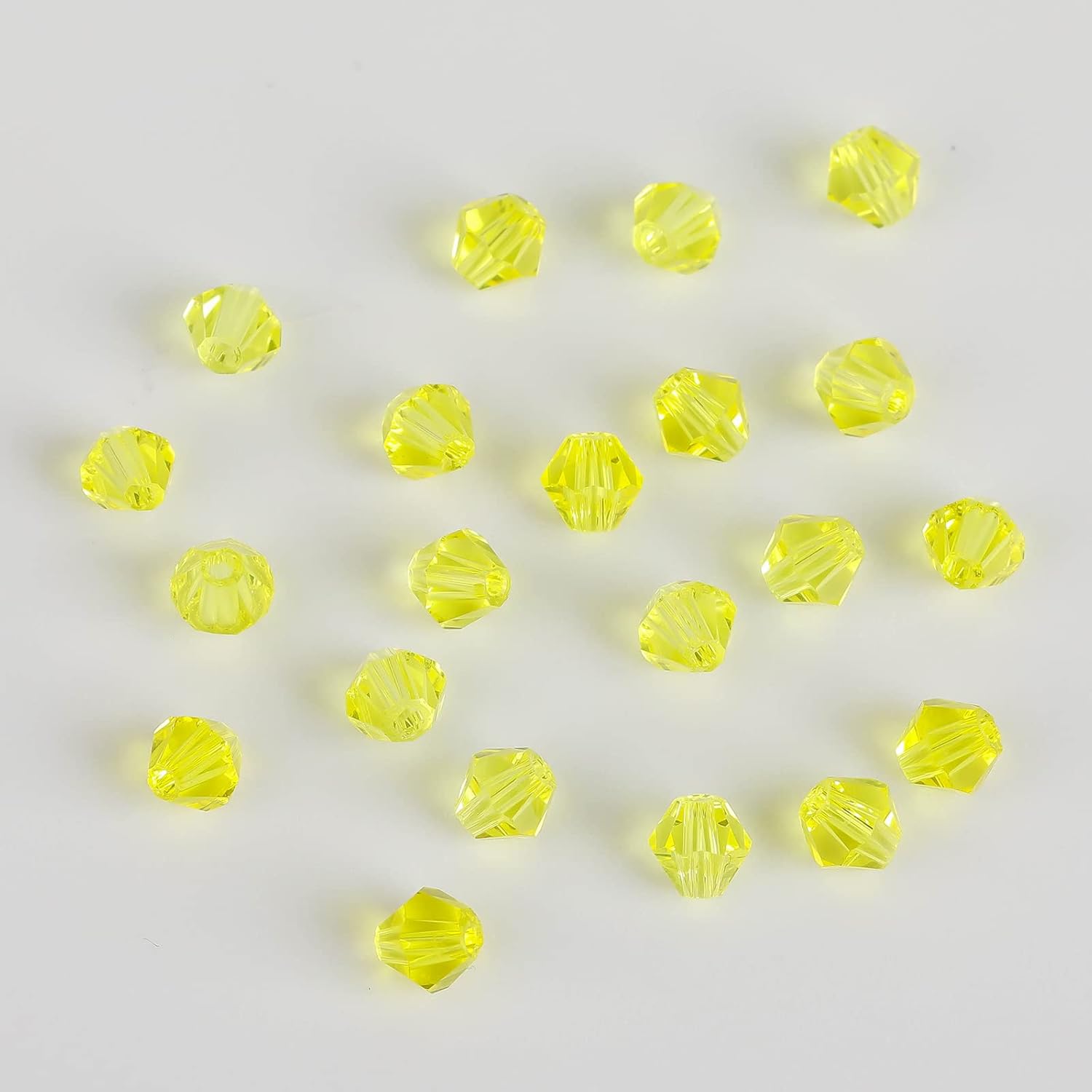 Cuentas de vidrio bicono amarillo de 0.157 in para la fabricación de joyas 1700 unids cuentas espaciadoras de cristal facetado surtidos suministros