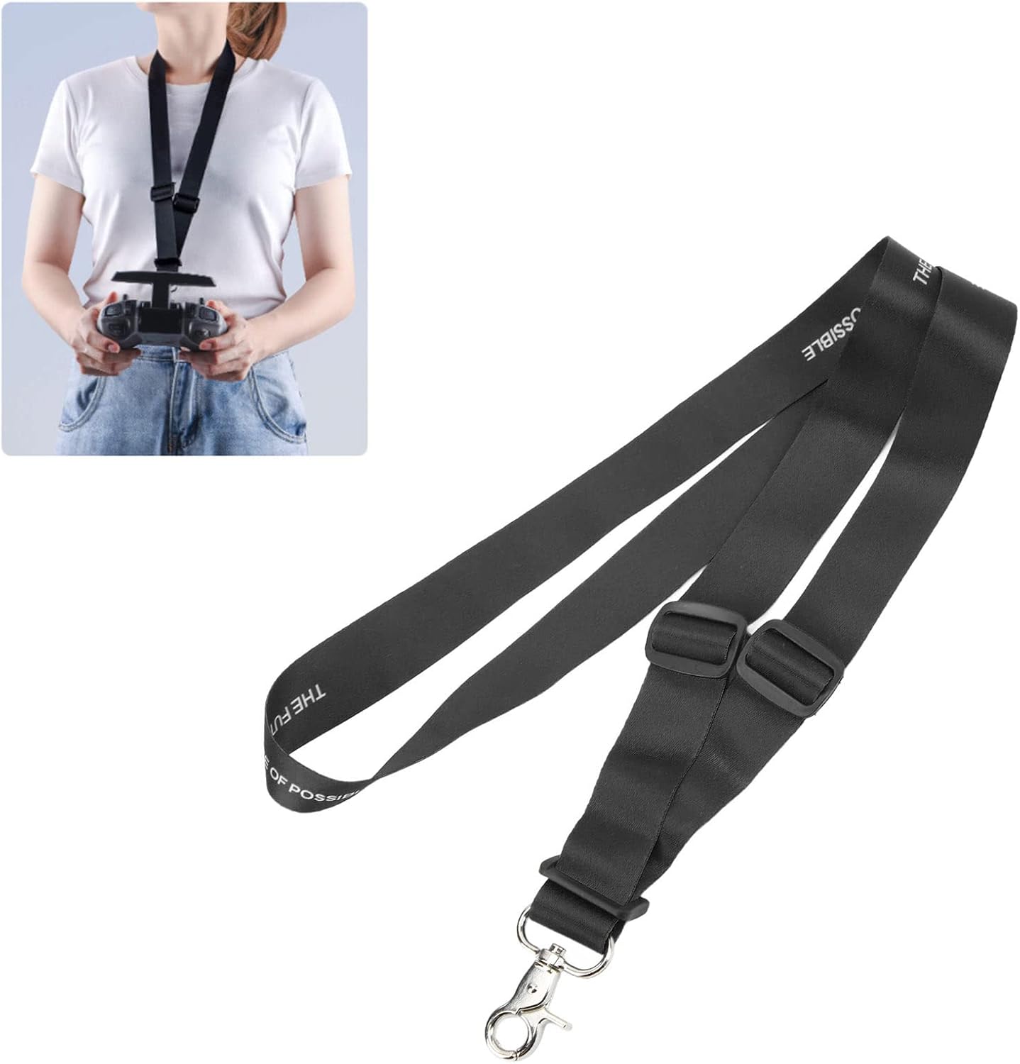 VBESTLIFE Correa para el cuello del acollador del control remoto de los drones, correa colgante de nylon con hebilla para control remoto FPV