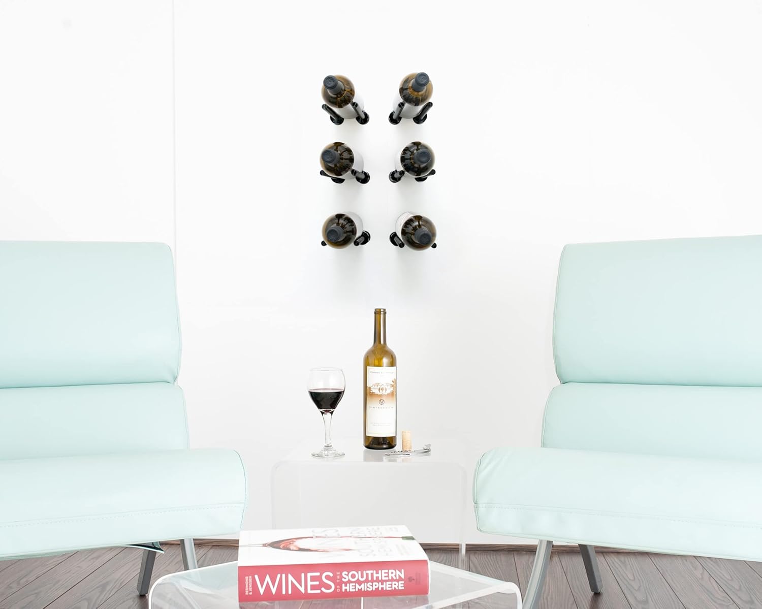 VintageView Vino Series-6 botellero montado en la pared para botellas de vino (aluminio molido) Almacenamiento de vino moderno elegante con diseño