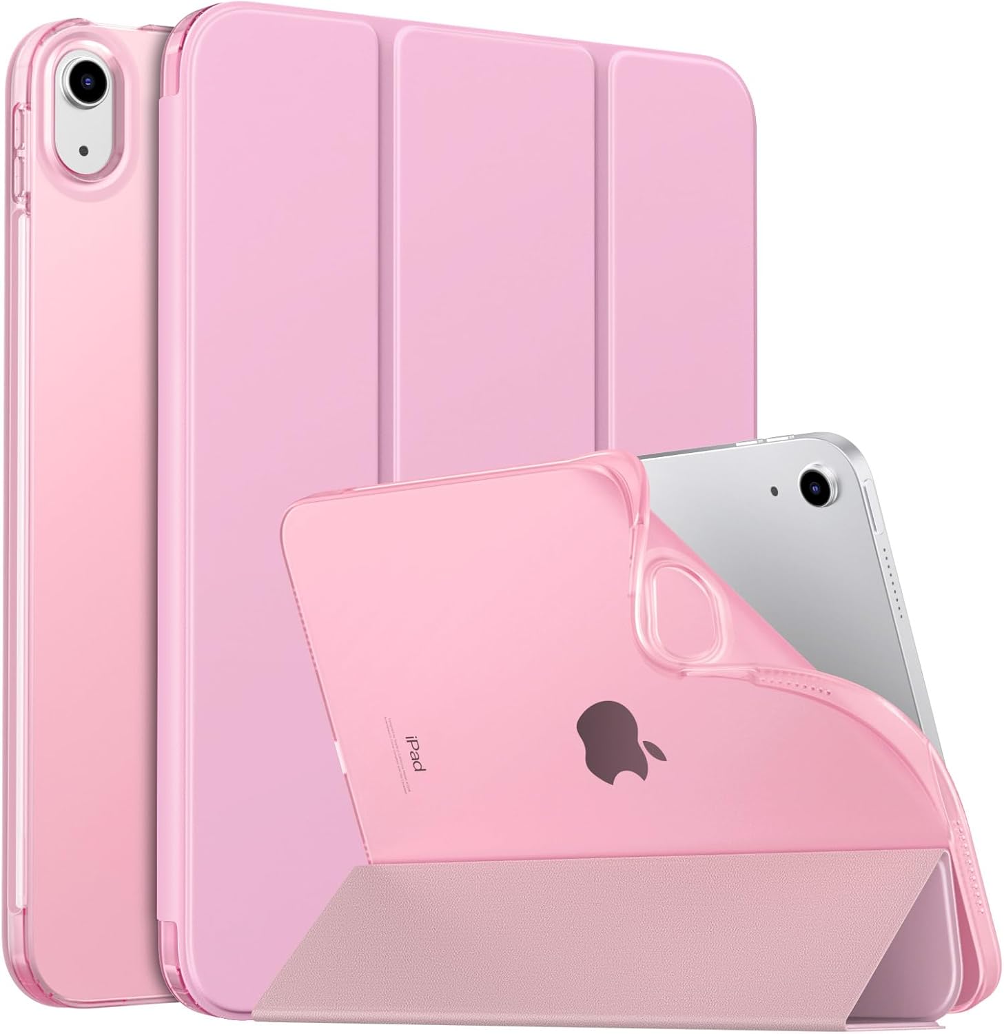 MoKo Funda para iPad de 10 generación 2022, iPad 10.9 con cubierta trasera de TPU suave translúcido esmerilado, funda delgada con función de