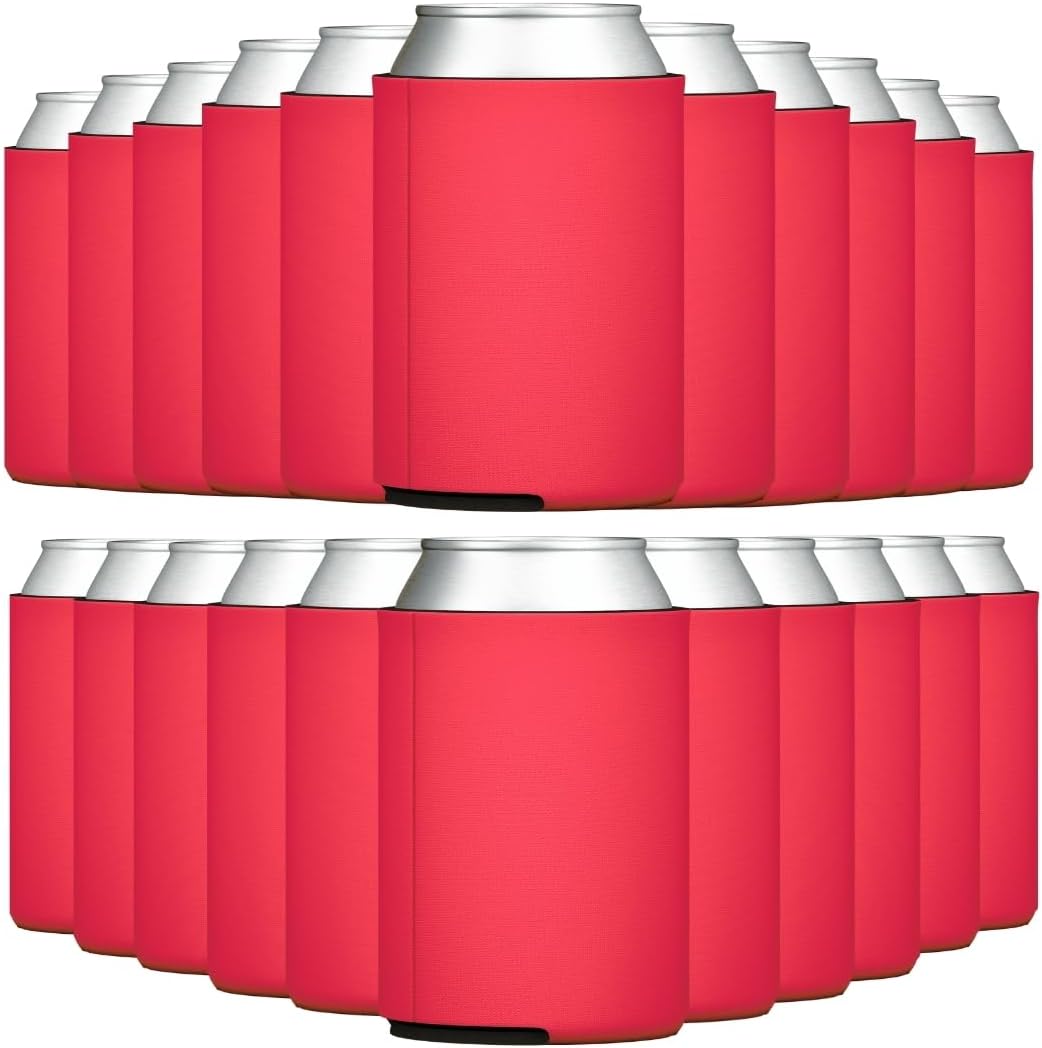 TahoeBay Fundas enfriadoras de latas de cerveza en blanco (paquete de 50 unidades) para sublimación a granel para vinilo plegable de espuma,