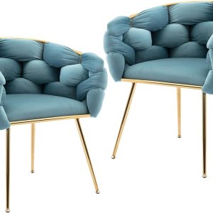 Gangnamri Silla decorativa moderna de terciopelo, silla de comedor con patas mentales doradas, sillón tejido de ocio para sala de estar, dormitorio, Gangnamri Silla decorativa moderna de terciopelo, silla de comedor con patas mentales doradas, sillón tejido de ocio para sala de estar, dormitorio,