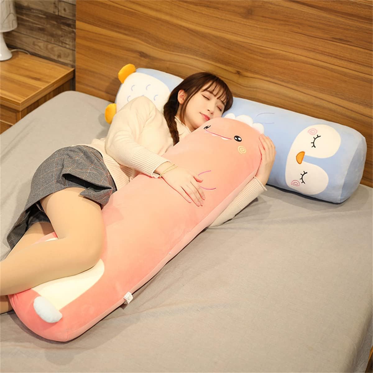 Almohada de cuerpo largo Kawaii Bear  Animal de peluche de 39.3 pulgadas  Suave, comodidad abrazable para adultos y niños para cumpleaños, San
