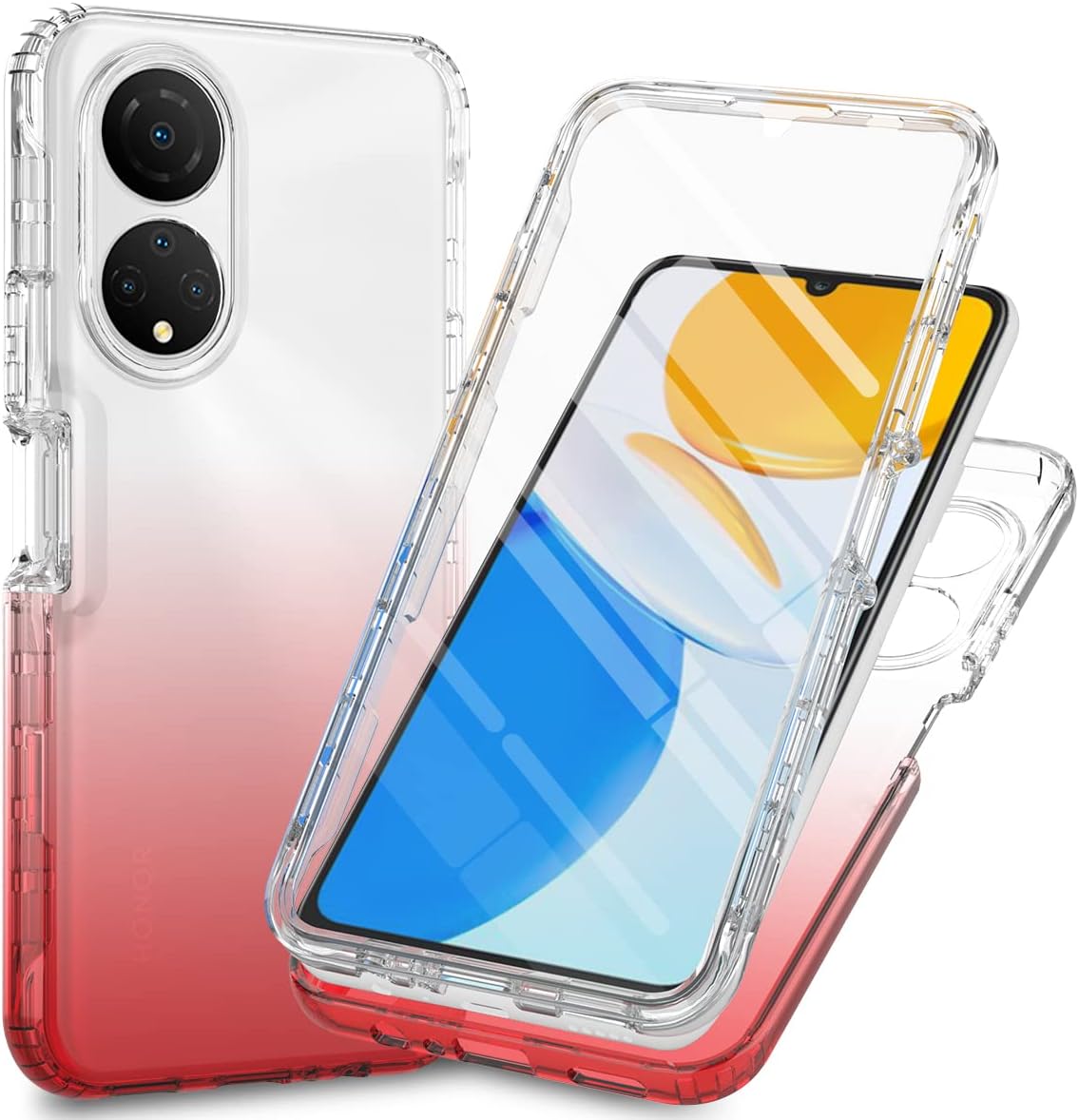 Funda para Honor X7, a prueba de golpes, con protector de pantalla para Honor X7 4G CMA-LX1 CMA-LX2 CMA-LX3, color rojo