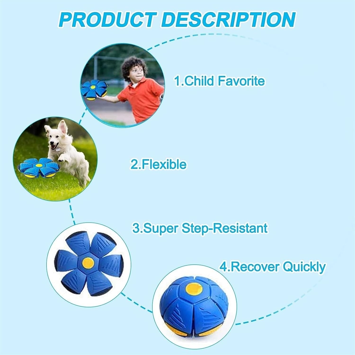 ElEfocus Juguetes para mascotas, pelota de frisbee para perro, juguetes para perros frisbee interactivos, juguetes para mascotas, pelotas de frisbee