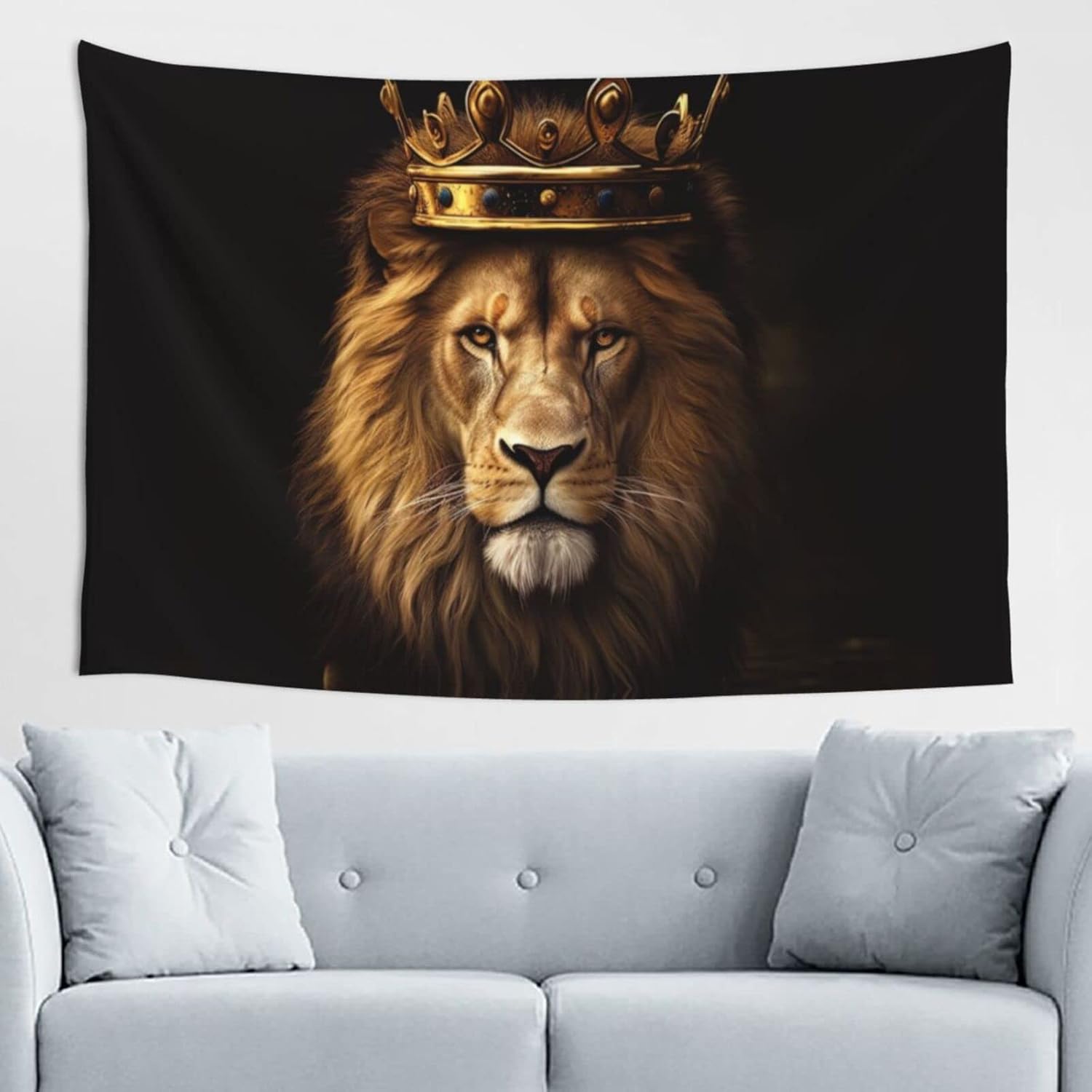 TXIURYU Tapiz de León decoración de escritura religiosa y regalo cristiano, con el león de Judá, para dormitorio, sala de estar, dormitorio o