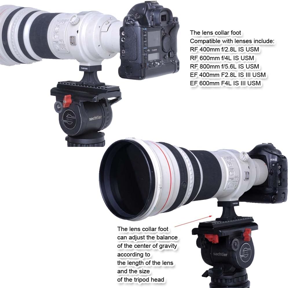 iShoot Base de anillo de montaje para trípode de pie compatible con Canon RF de 15.748in f2.8L es USM, RF de 23.622in f4L es USM y RF de 31.496in