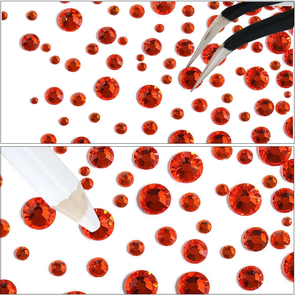 Juego de diamantes de imitación rojos para uñas, 60 piedras preciosas de diamantes de imitación rojos con parte trasera plana de cristal multiforma