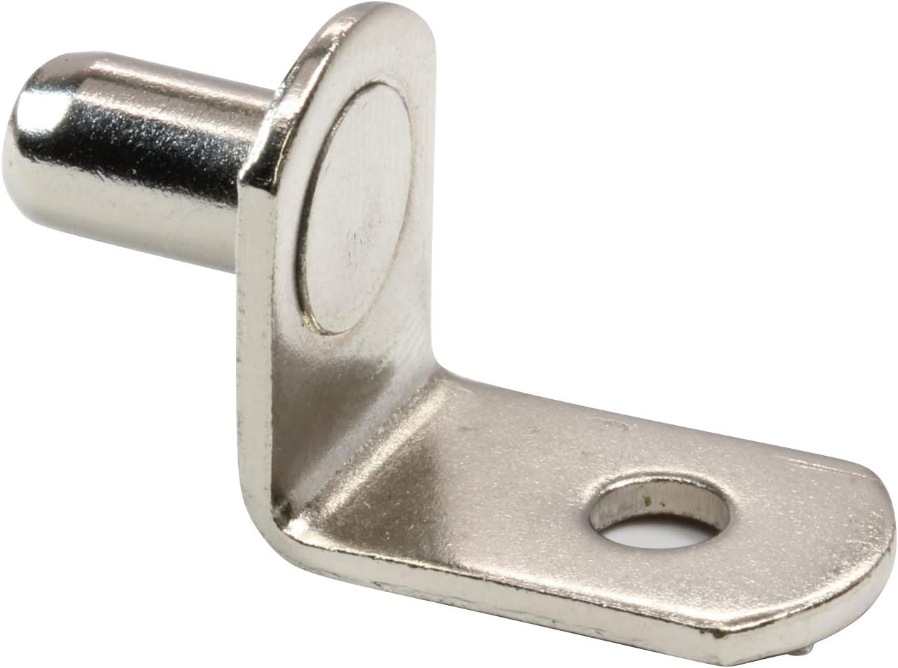 Rok Hardware – Juego de 25 clavijas de soporte en forma de L de 14 de pulgada con agujero, níquel, para muebles y armarios