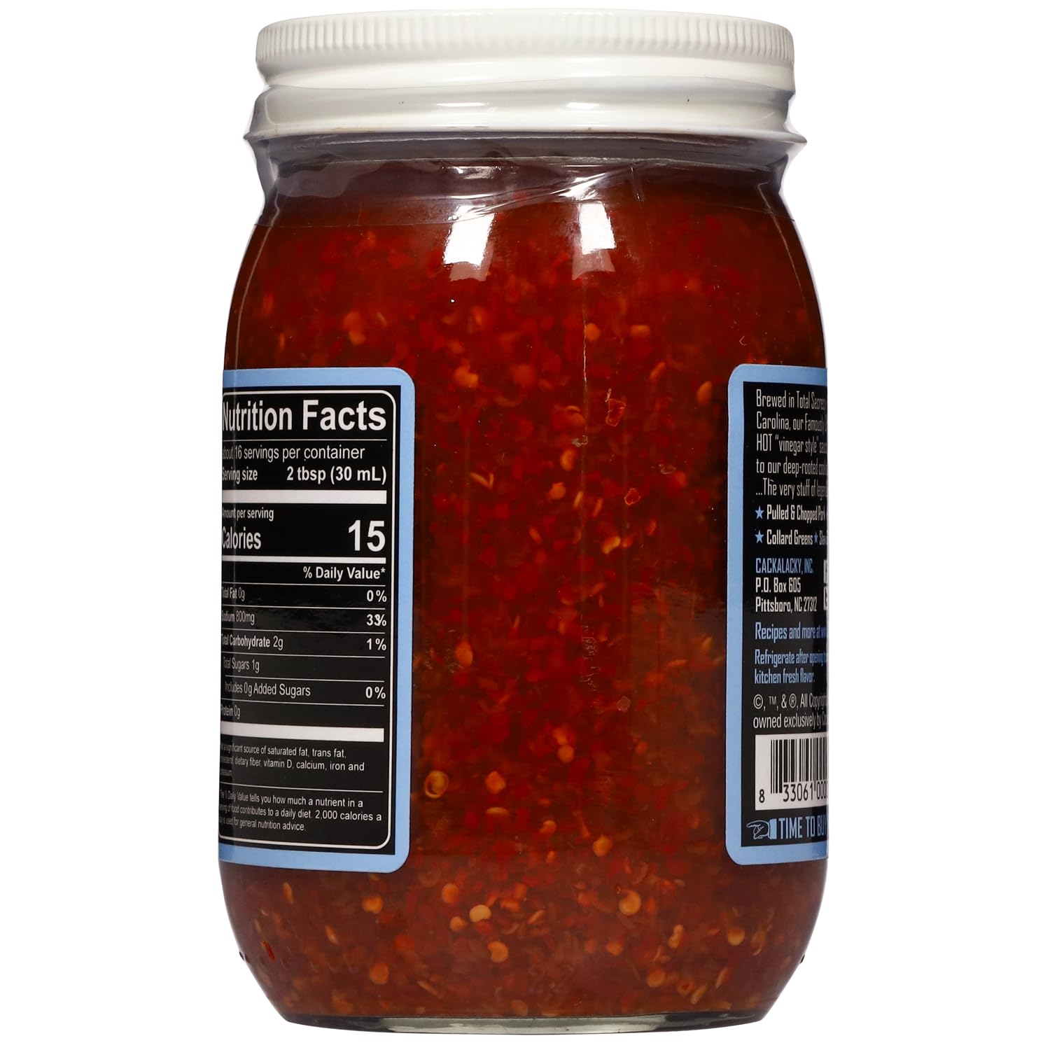 Cackalacky Famously Original Secret Sauce 16 oz  Salsa gourmet a base de vinagre y salsa para sumergir, hecha a mano con especias naturales